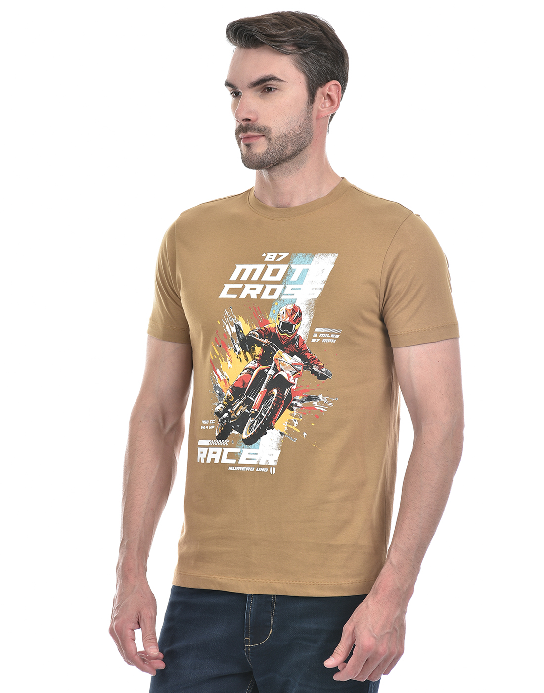 Numero Uno Men Graphic Print Brown T-Shirt